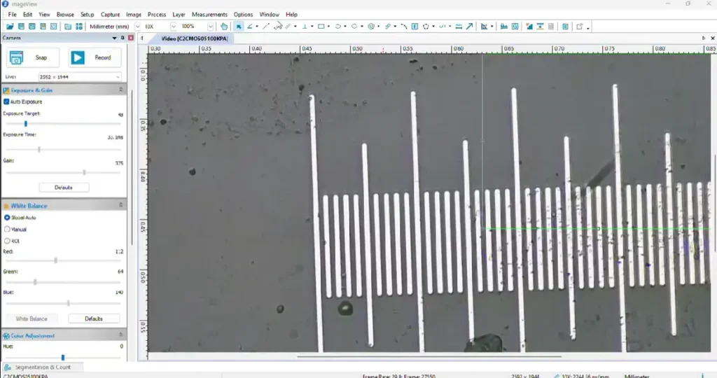 Microscope software calibration